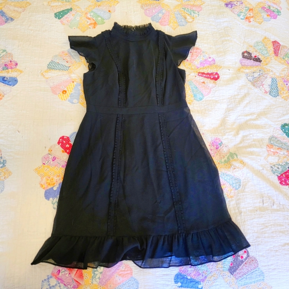 Adrianna Papell Flowy Black Mini Dress